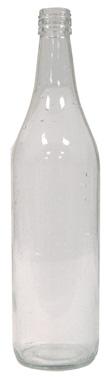 Flaske med gevind til skrueprop. 0,75 liter